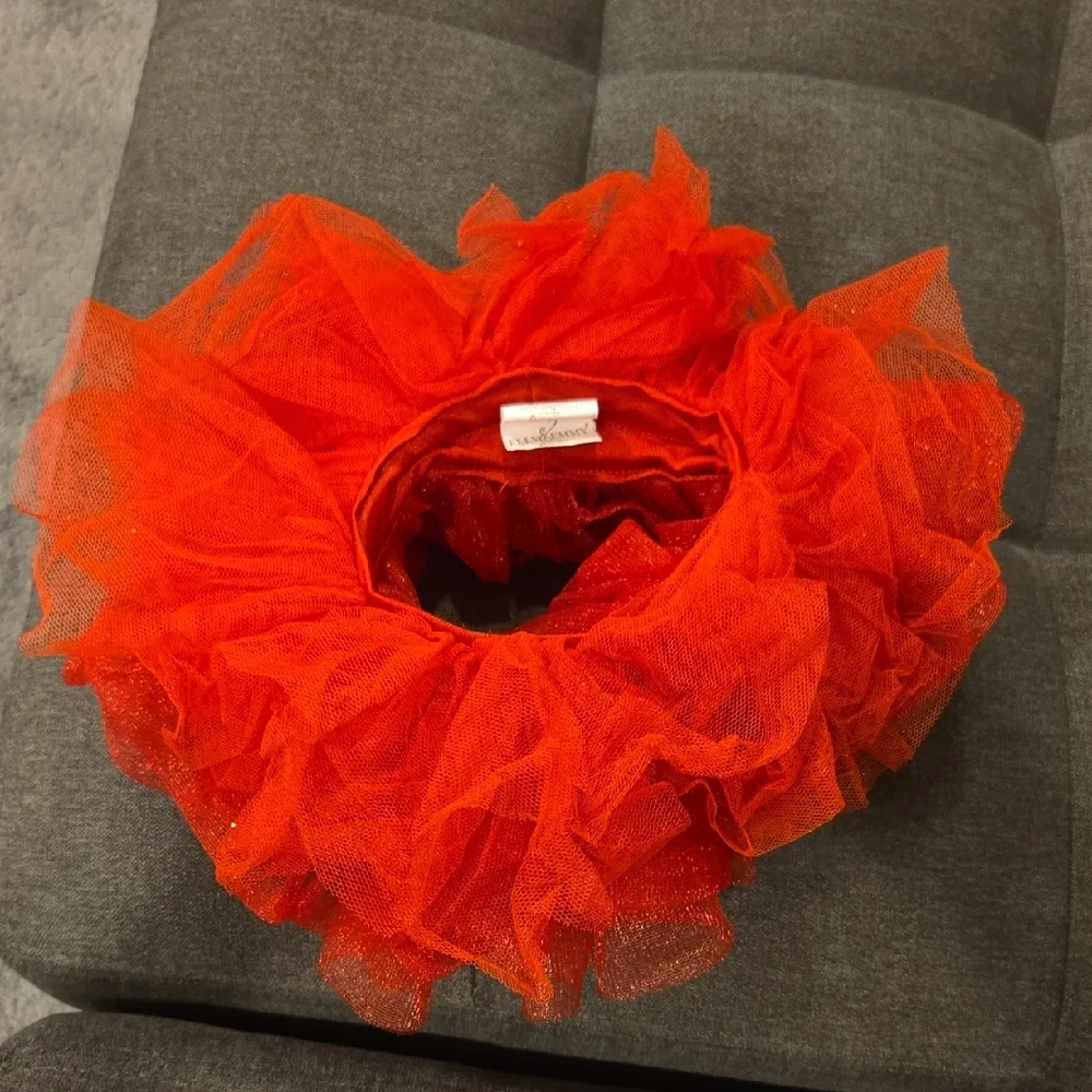 Vibrant Red Tutu and Pom-Pom Sock Set for Baby